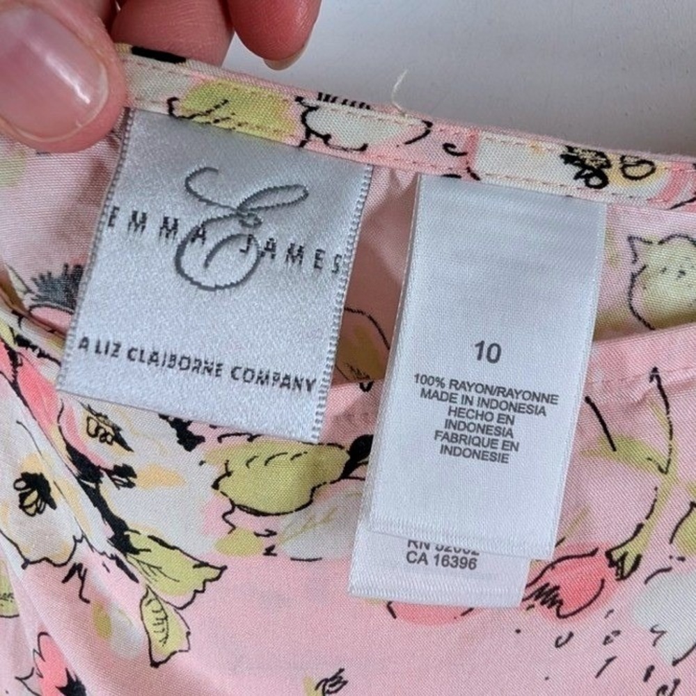 Emma James Pink Floral Midi Skirt Women's Size 10 A Line Lightweight Flowy - Picture 6 of 6